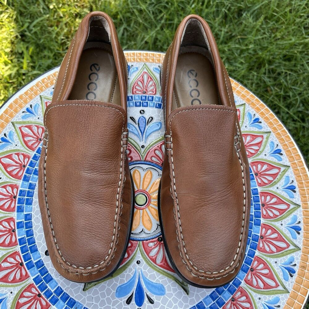 ECCO Classic Moc Driving Shoes Mens EU 41 / US 7-7.5 Brown Leather Loafers